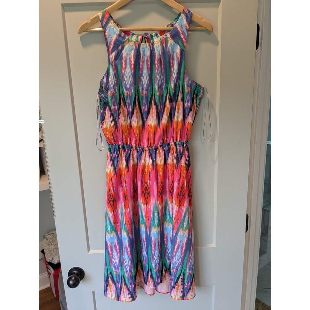 Athleta Multicolor Print Sleeveless Dress Flowy Casual Sundress XS